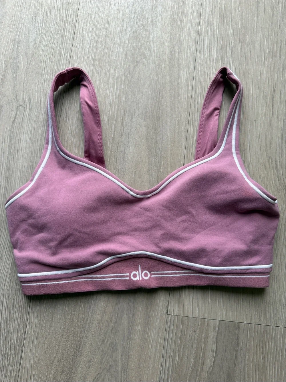 ALO Yoga Mauve Pink Seamless Sports Bra & Leggings Set